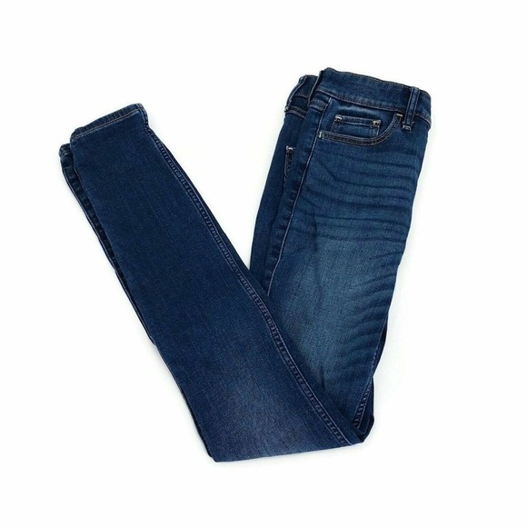 Hollister Womens Super Skinny Jeans Blue Stretch Pockets High Rise Juniors 1R - Picture 1 of 12